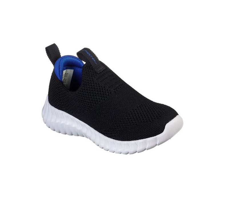 Skechers Pojkar Svarta/Kungsblått Slip On - Elite Flex - Wasick - Sverige (YHAWG-4758)